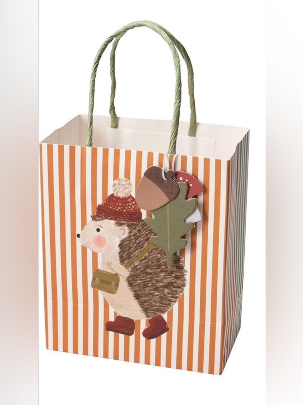 Autumn Hedgehog Gift Bag in Orange Stripe 🦔 🍂